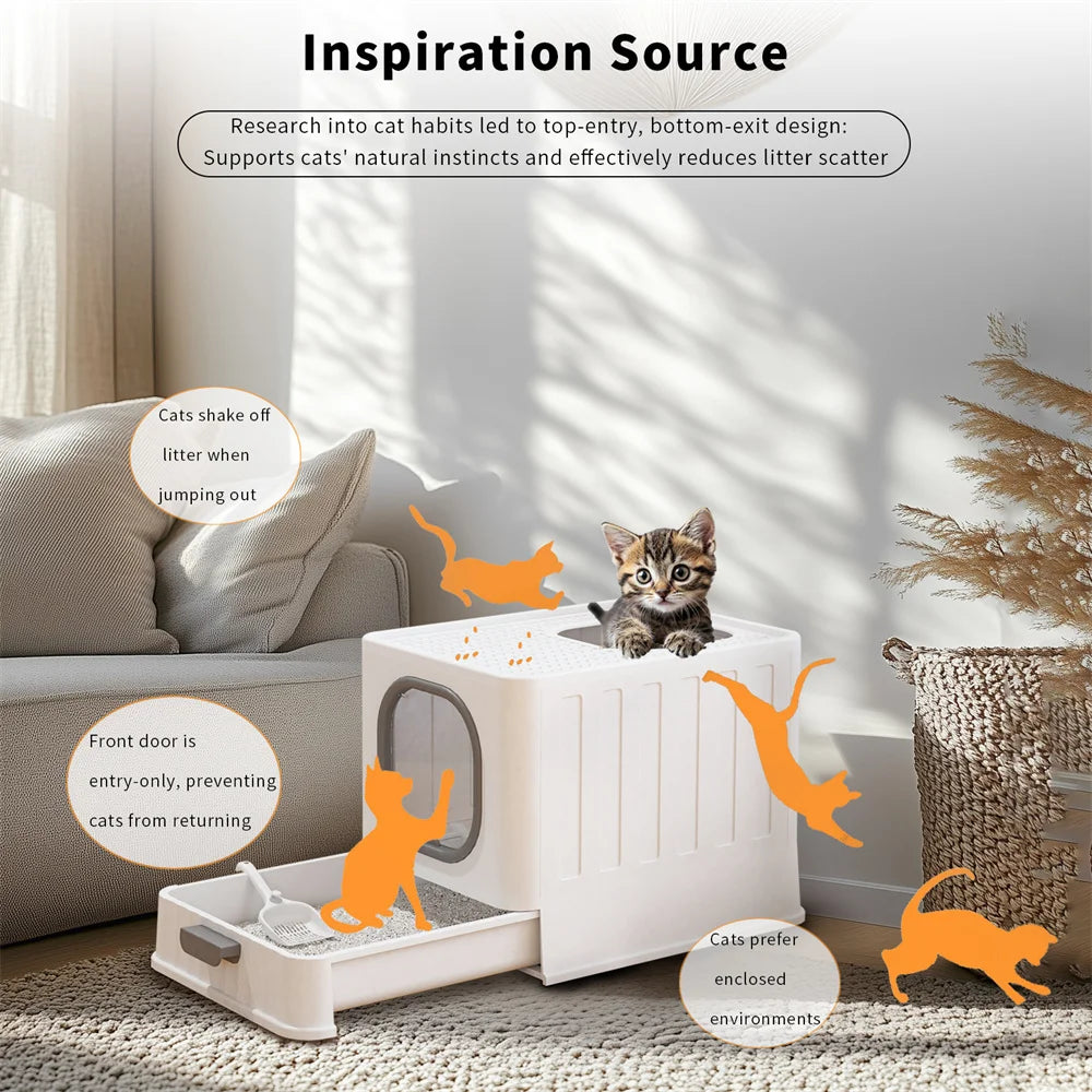 Hooded Cat Litter Box Private and Odor-Controlled Solution for Your Cat