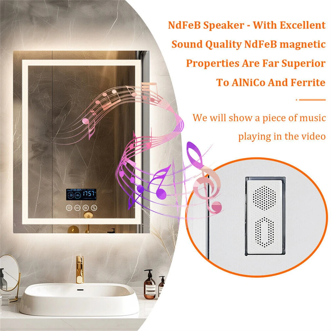 Smart LED Bathroom Mirror with Touch Controls, Adjustable Brightness, and Anti-Fog Technology