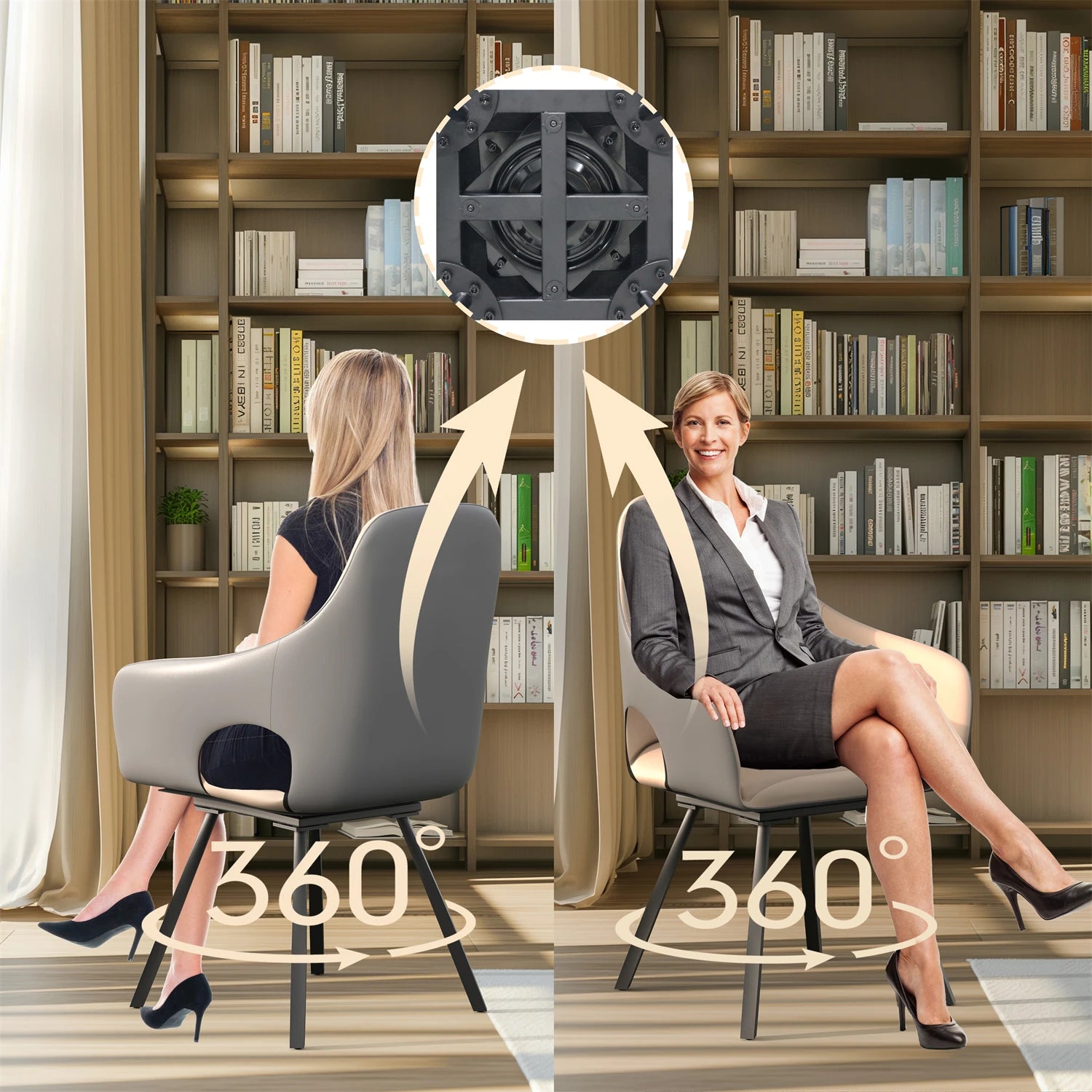 Swivel-Style Dining Chairs Set Modern Design with Comfortable Upholstery and Sleek Base