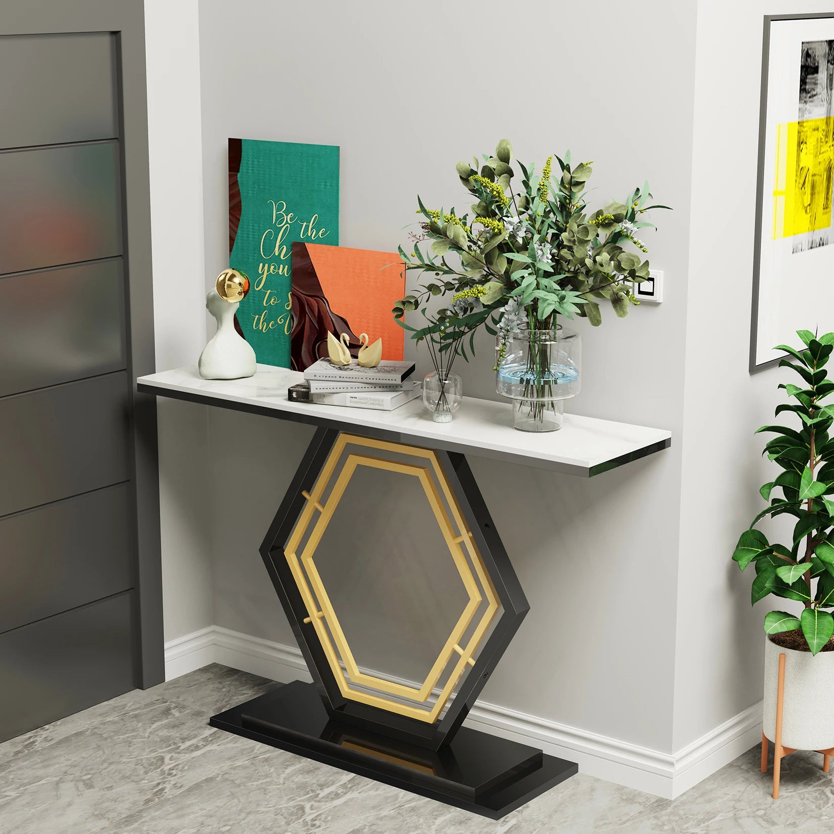 Luxe Metal Console Table