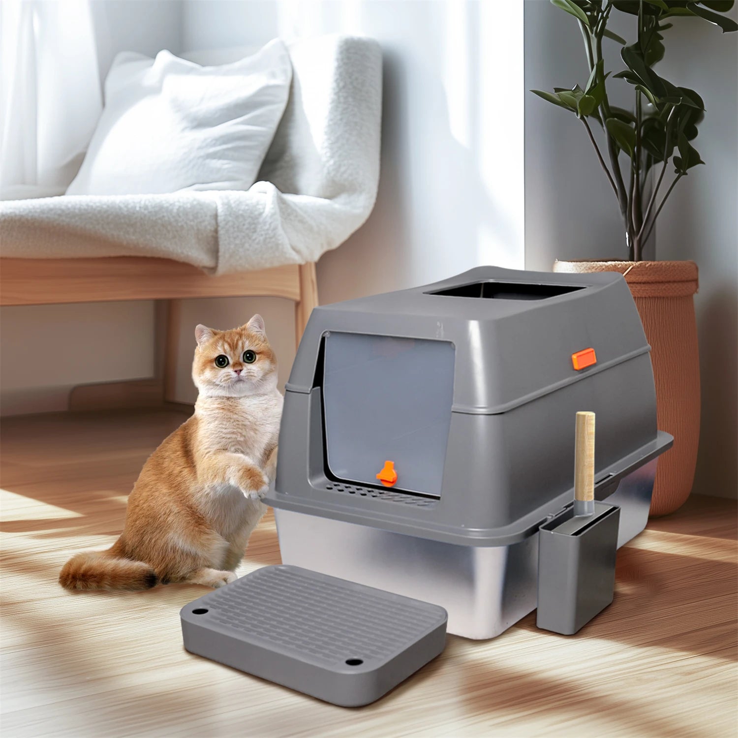 Stainless Steel Cat Litter Box Durable Hygienic and Rust-Resistant Design