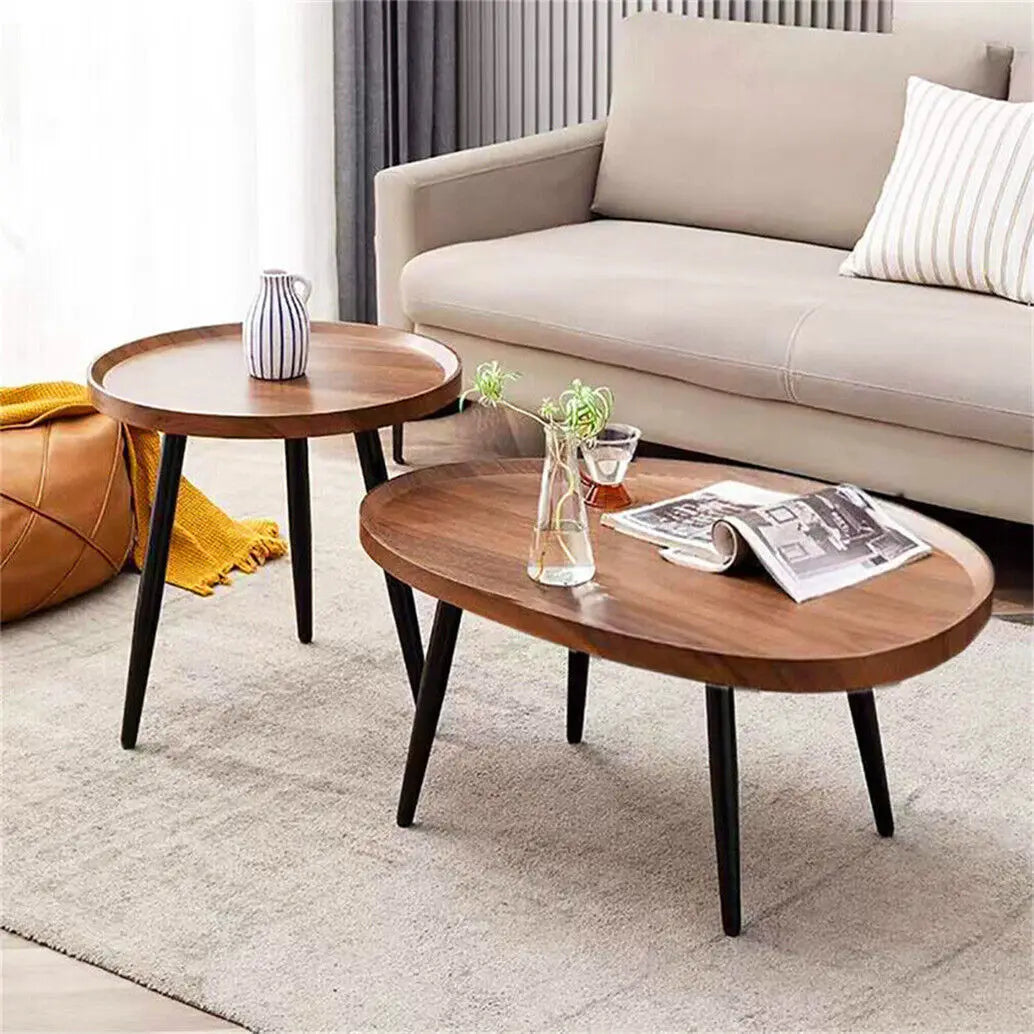 Rustic Round Coffee Table Set