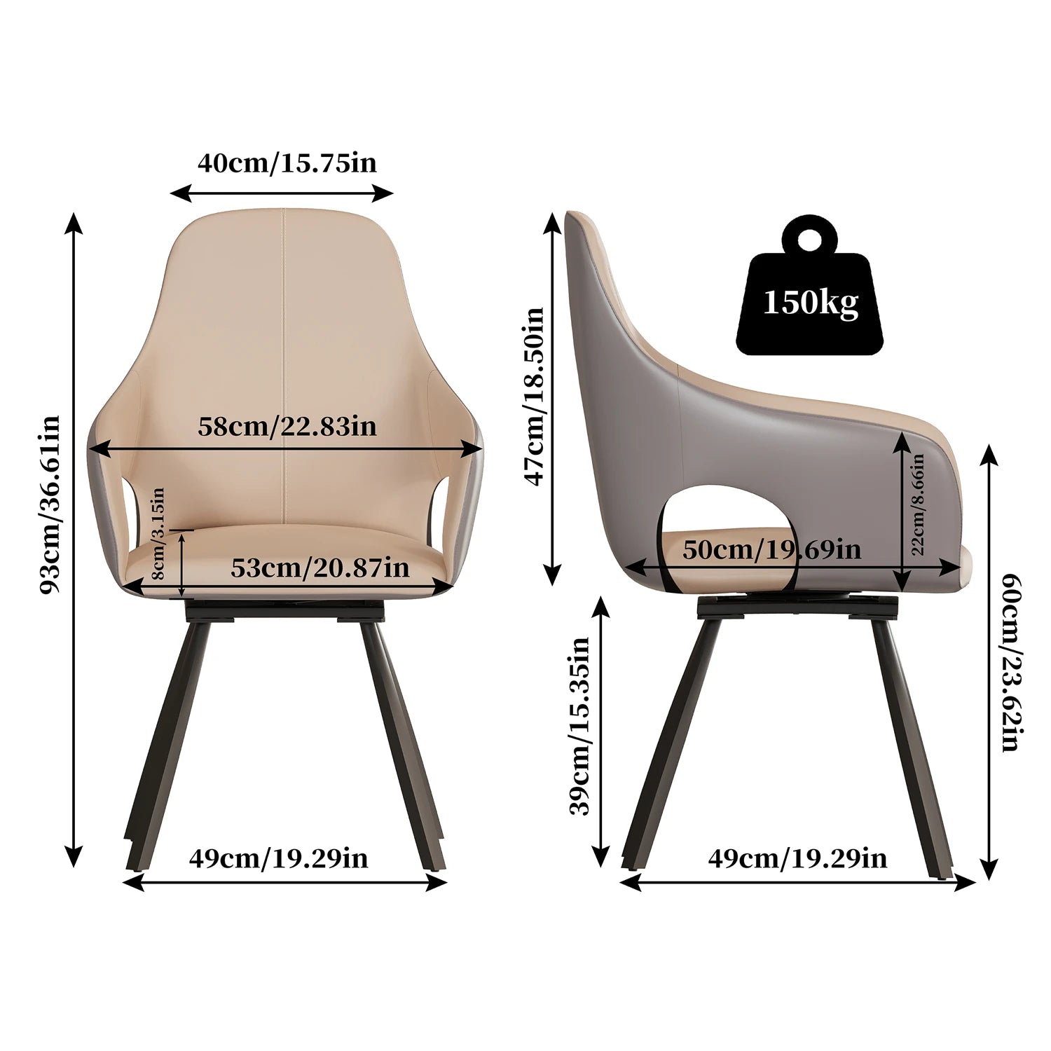 Swivel-Style Dining Chairs Set Modern Design with Comfortable Upholstery and Sleek Base