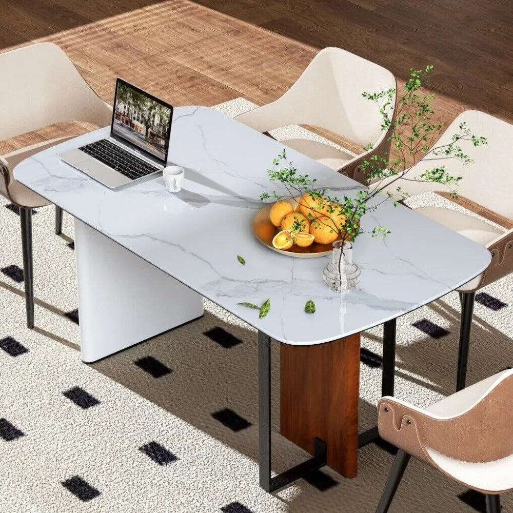 Upscale 63in Marble Dining Table