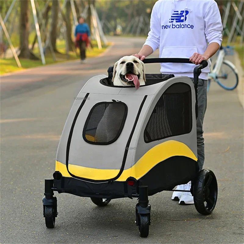 Nordic 4-Wheel Pet Stroller Lightweight Foldable Travel Carrier for Small Dogs and Cats