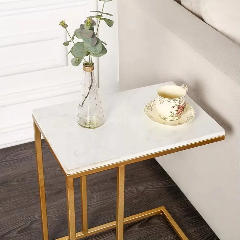White Marble Coffee Table Modern Design with Durable Stone Top and Sturdy Base for Stylish Living Spaces
