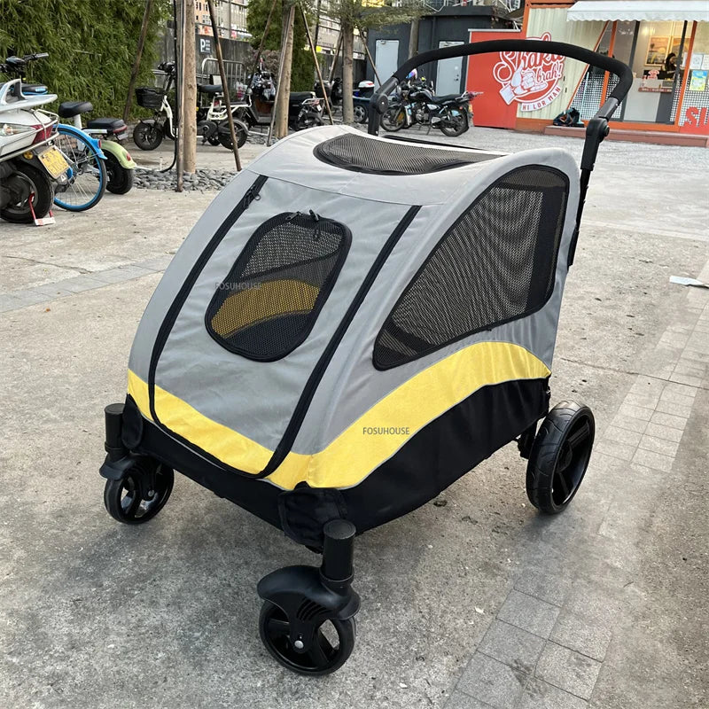Nordic 4-Wheel Pet Stroller Lightweight Foldable Travel Carrier for Small Dogs and Cats