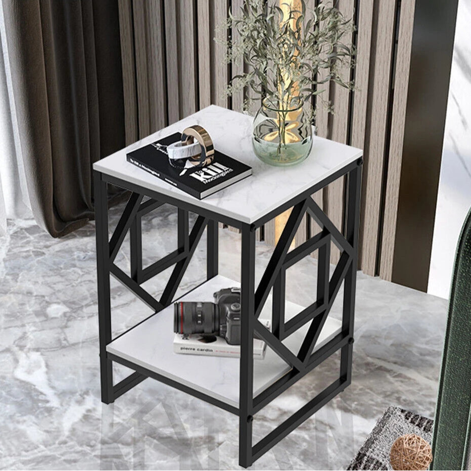 2-Tier Coffee Table Modern Design with Spacious Storage and Durable Frame for Living Rooms