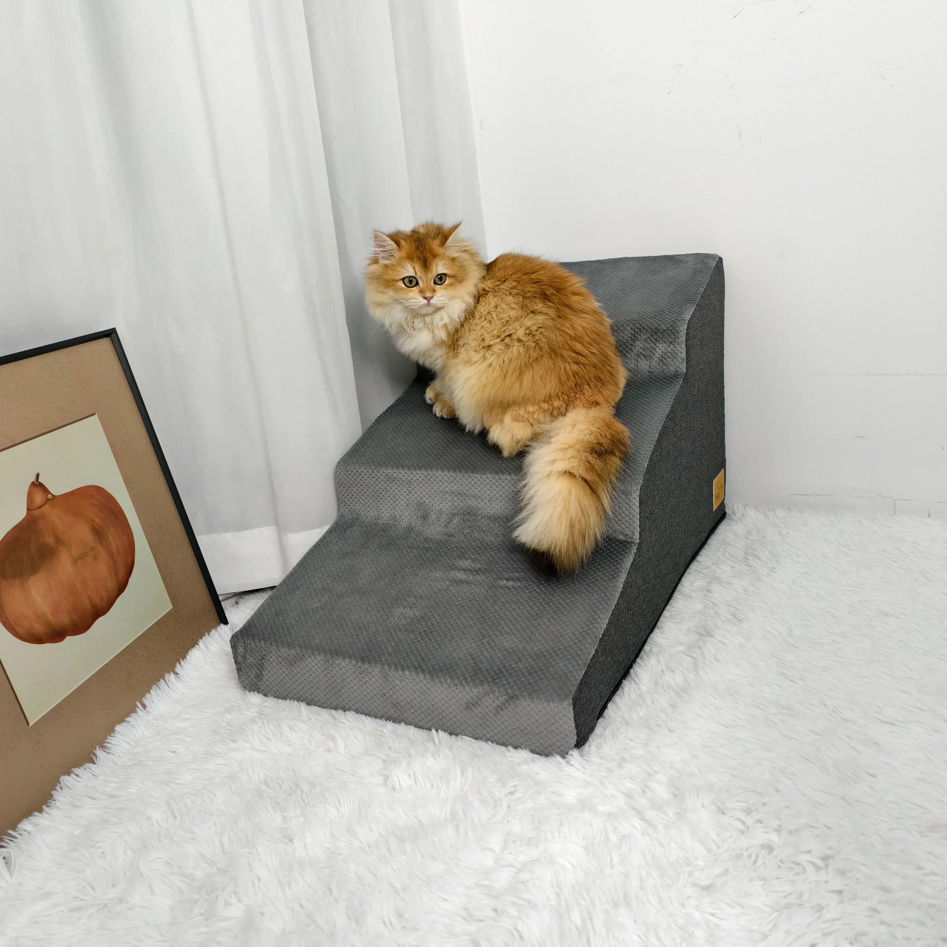 High Density Foam Dog Stairs and Ramps for High Beds and Sofas, Non-Slip Pet Steps with Sofa Bed Ladder Design