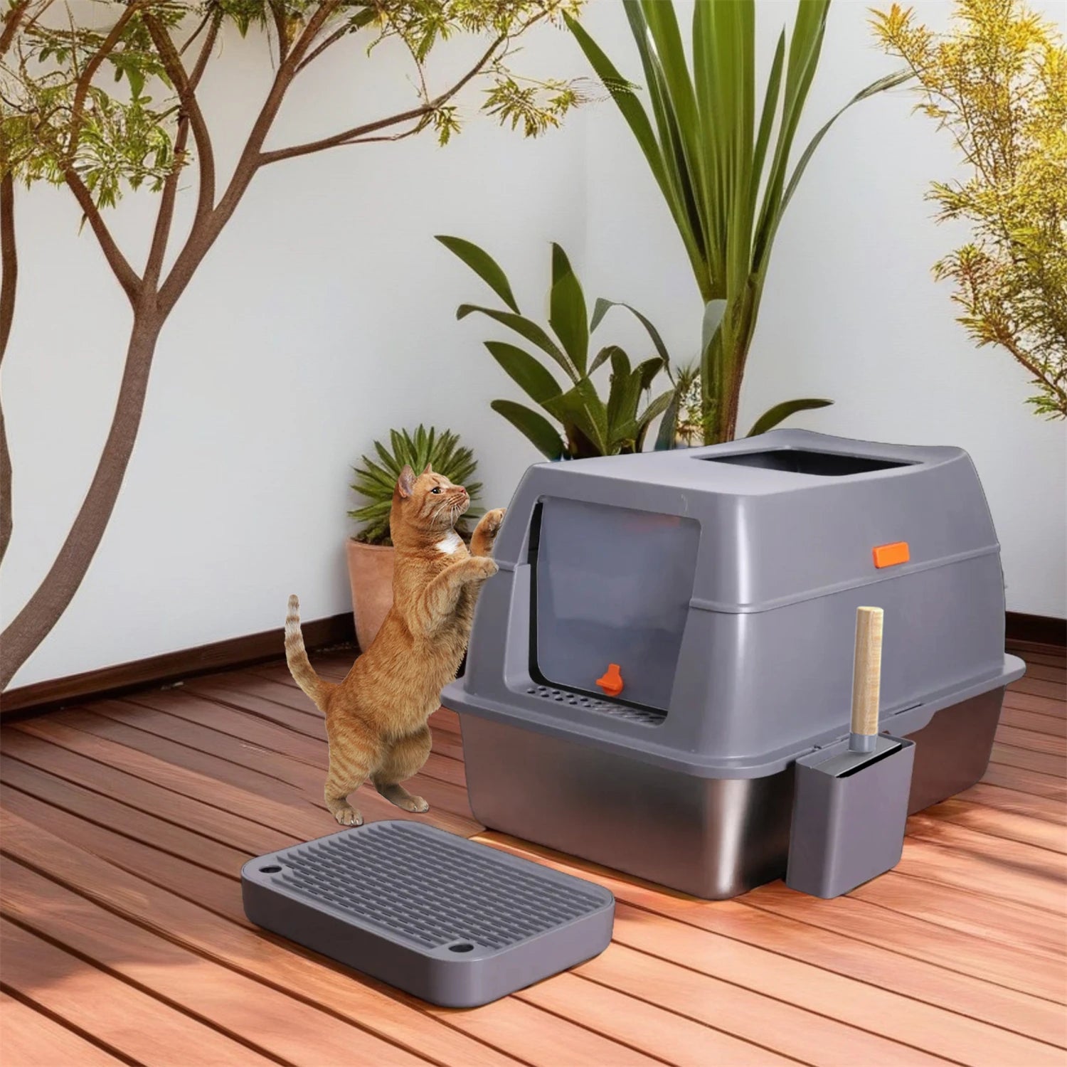 Stainless Steel Cat Litter Box Durable Hygienic and Rust-Resistant Design