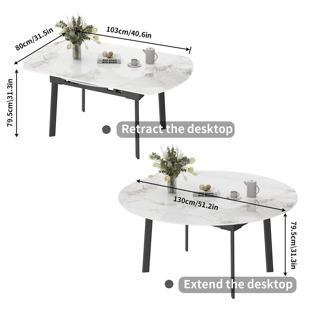 Wisfor - Extendable Marble Dining Table