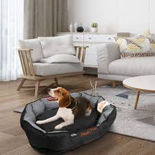 Orthopedic Sofa Dog Bed Memory Foam Support with Cozy Plush Cover for Joint Relief and Comfort