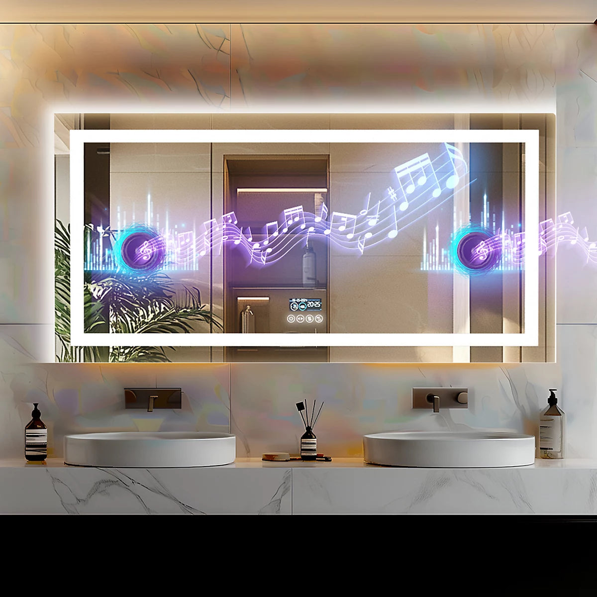 24" Round Frameless Bathroom Mirror – Classic Wall-Mounted Design