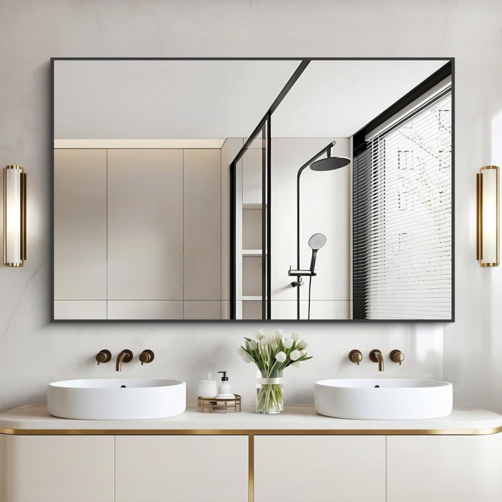 Black Rectangle Mirror