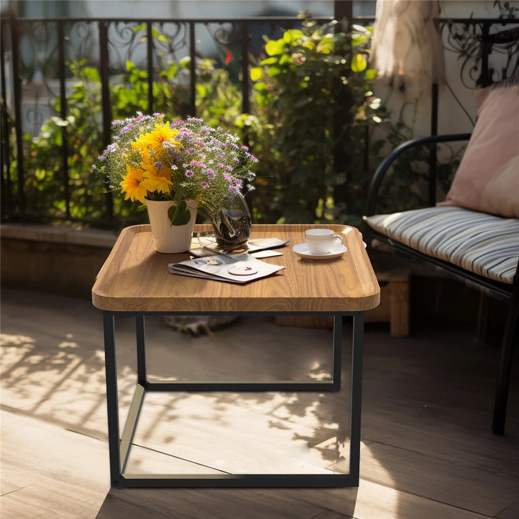 Drop-Shaped Wooden Coffee Table Set 2-in-1