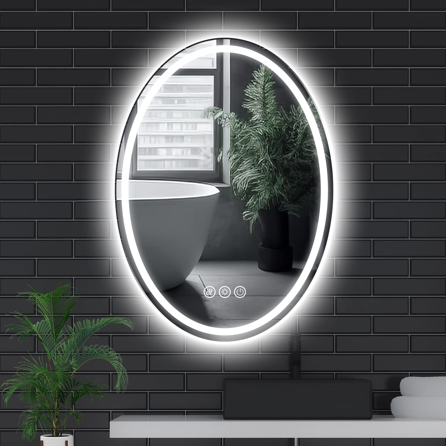 Touch Sensor Makeup Mirror with Adjustable LED Lighting and Anti-Fog Feature for Perfect Reflection