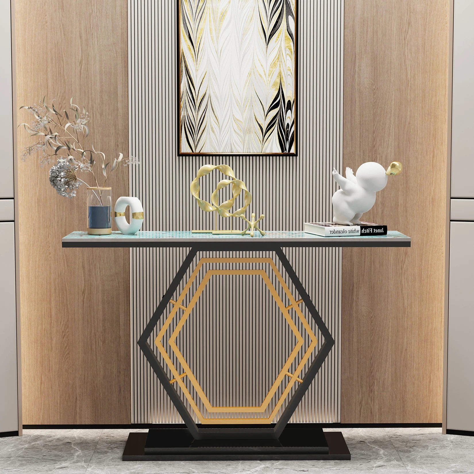 Luxe Metal Console Table