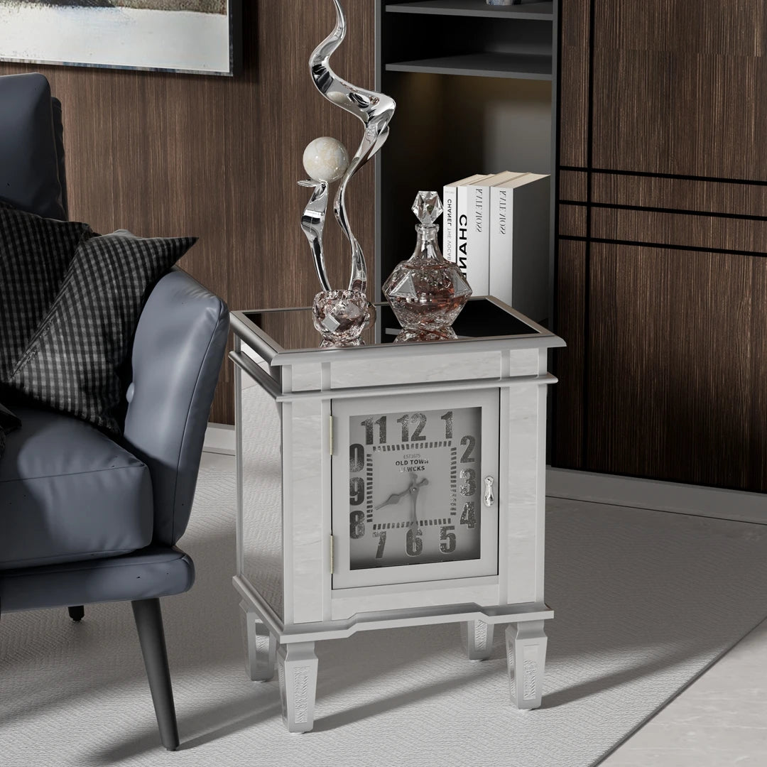Modern Mirrored End Table