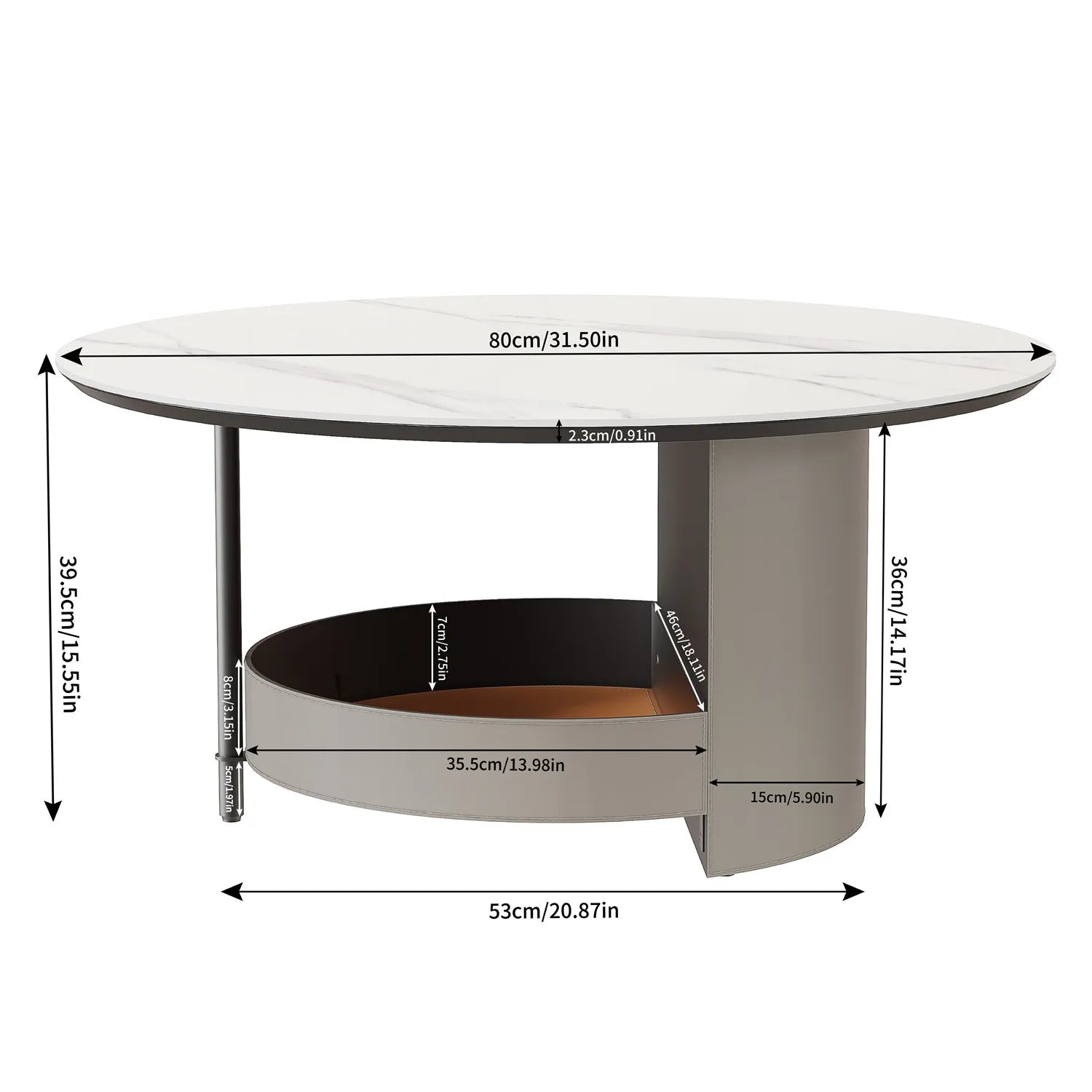 Wisfor 31.5" Round Coffee Table