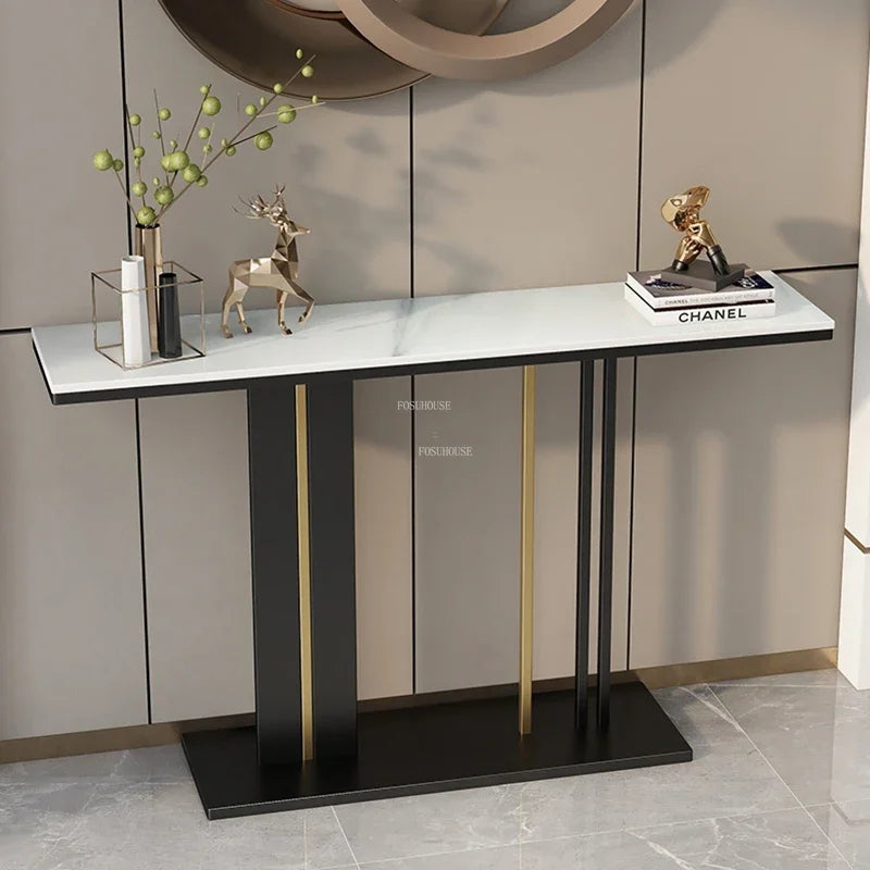 Luxury Slate Console Table Elegant Stone Surface with Sturdy Frame for Sophisticated Interiors