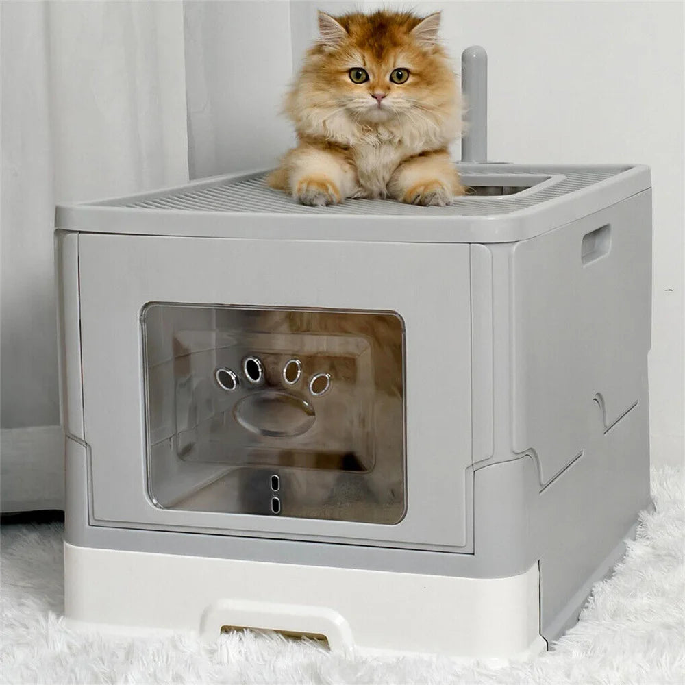 Large Enclosed Cat Litter Box Spacious Privacy and Odor Control for Multiple Cats