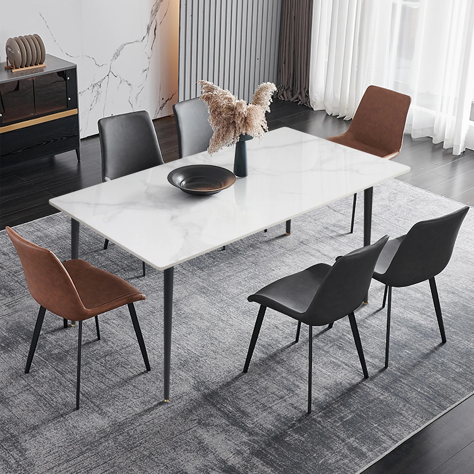 Modern Rectangle Dining Table Sleek Design with Durable Surface and Sturdy Frame for Stylish Dining Rooms