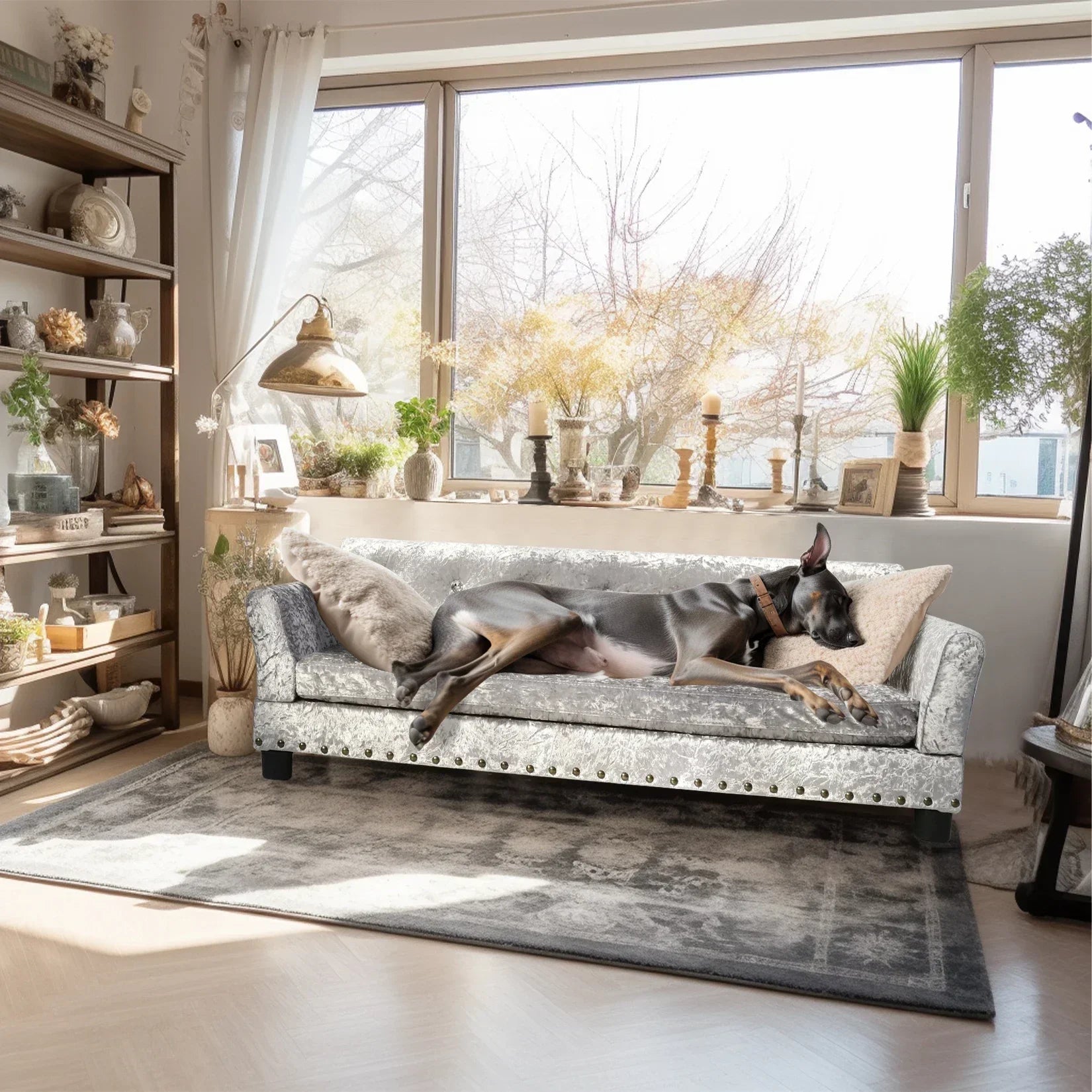 Luxe Pet Lounge Bed Ultra Plush Comfort with Supportive Design for Cats and Dogs