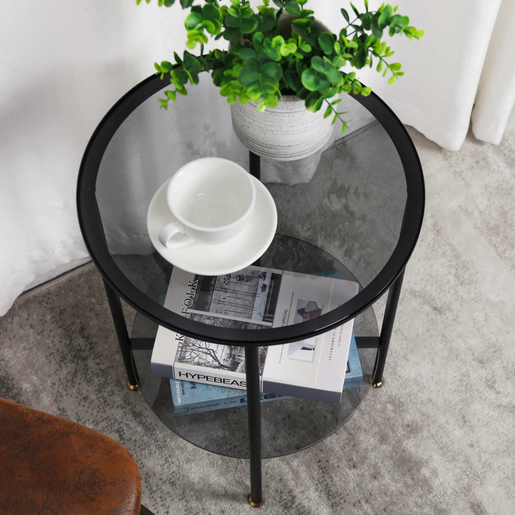 Modern 2-Tier Round Coffee Table