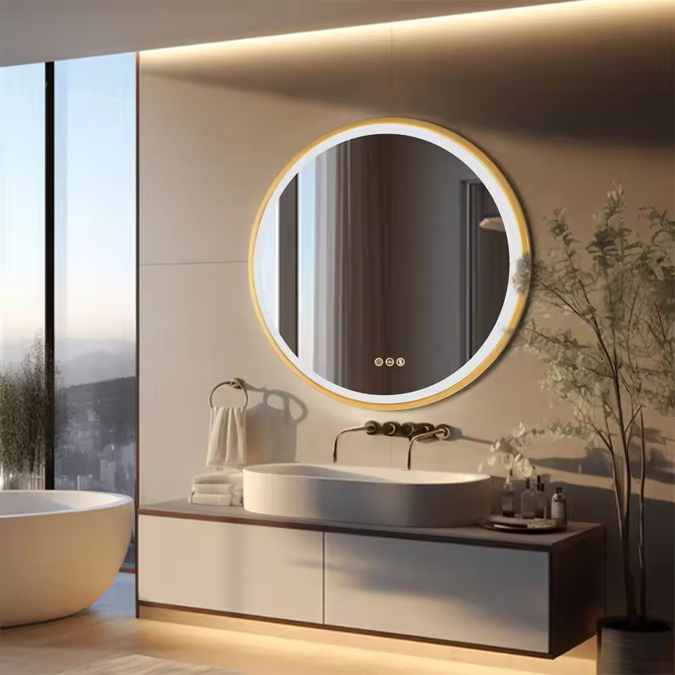 24" Round Frameless Bathroom Mirror – Classic Elegance & Durability