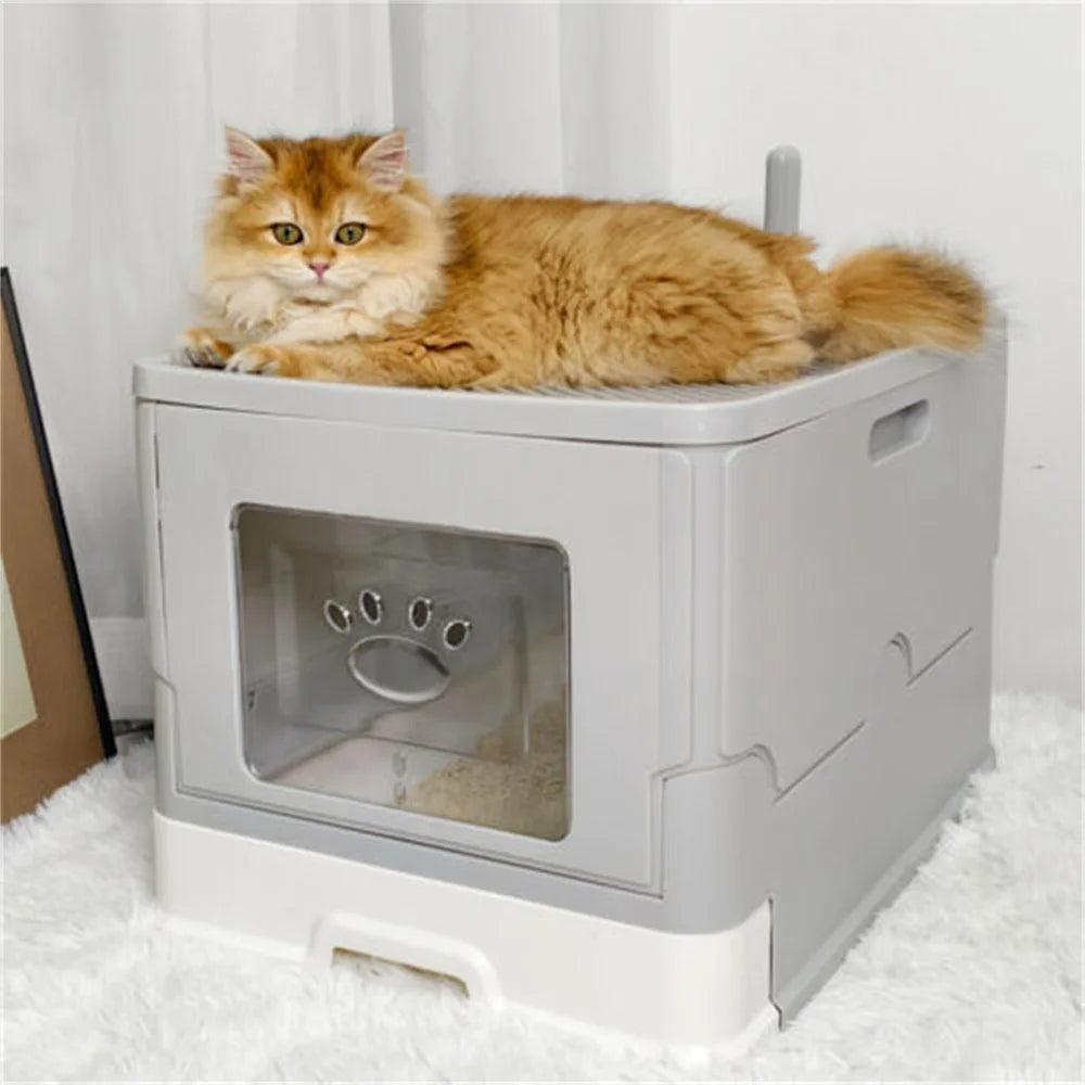 Large Enclosed Cat Litter Box Spacious Privacy and Odor Control for Multiple Cats
