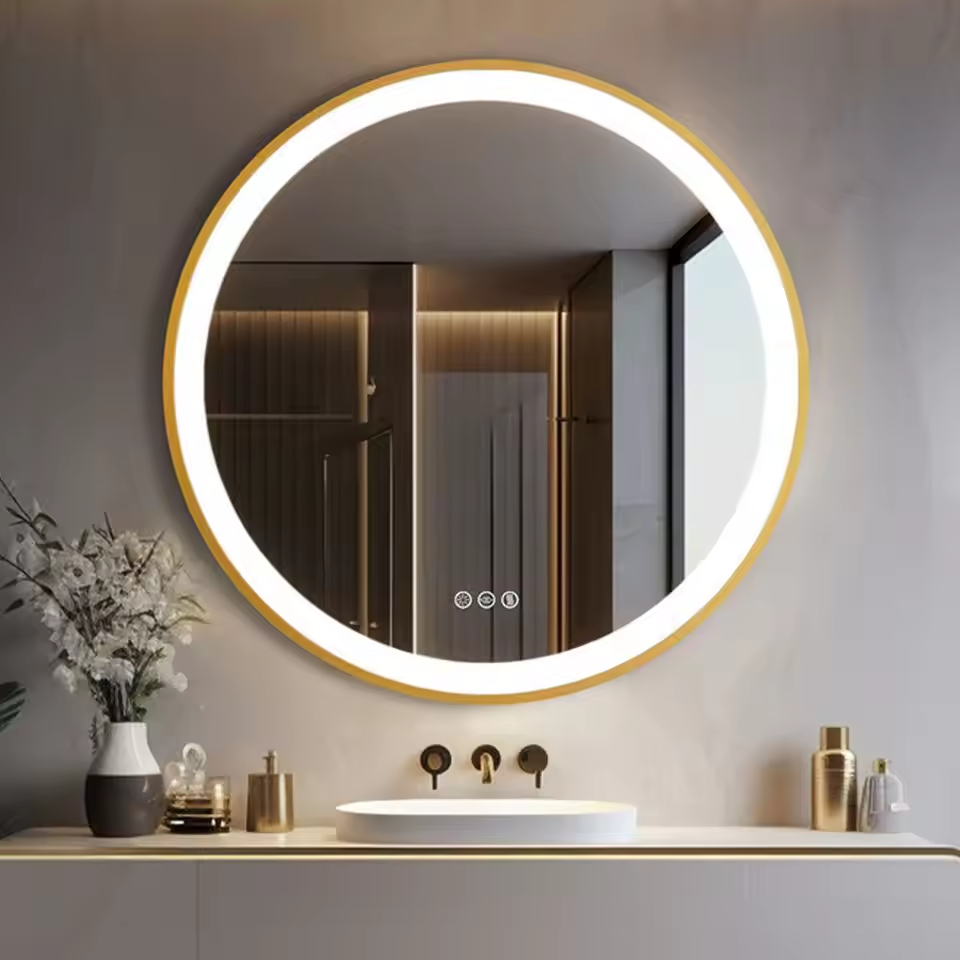 24" Round Frameless Bathroom Mirror – Classic Elegance & Durability