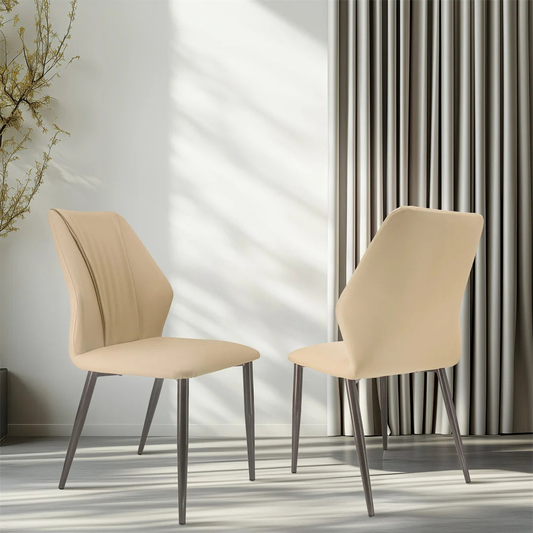 Elegant Dining Microfiber Chairs Soft Upholstered Seating with Sturdy Frame for Luxurious Comfort