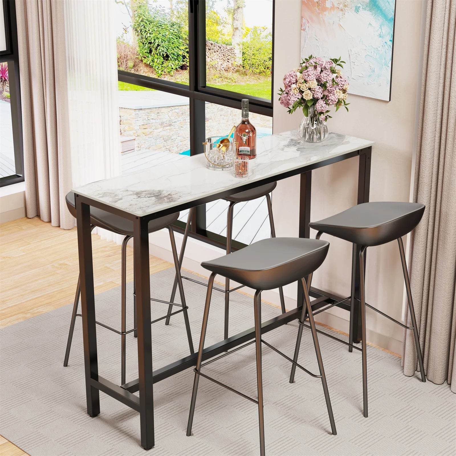 Sintered Stone Coffee Table Durable Heat-Resistant Surface with Modern Design and Sturdy Base