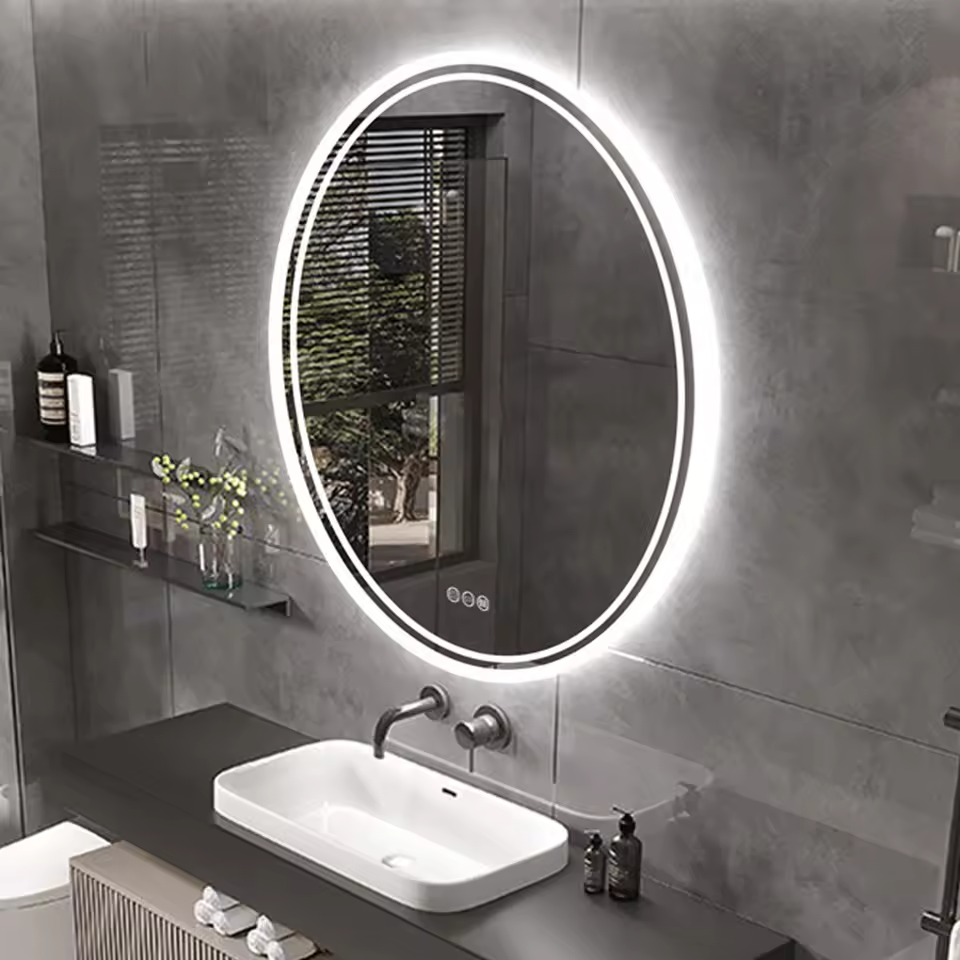 24" Round Frameless Bathroom Mirror – Classic Elegance