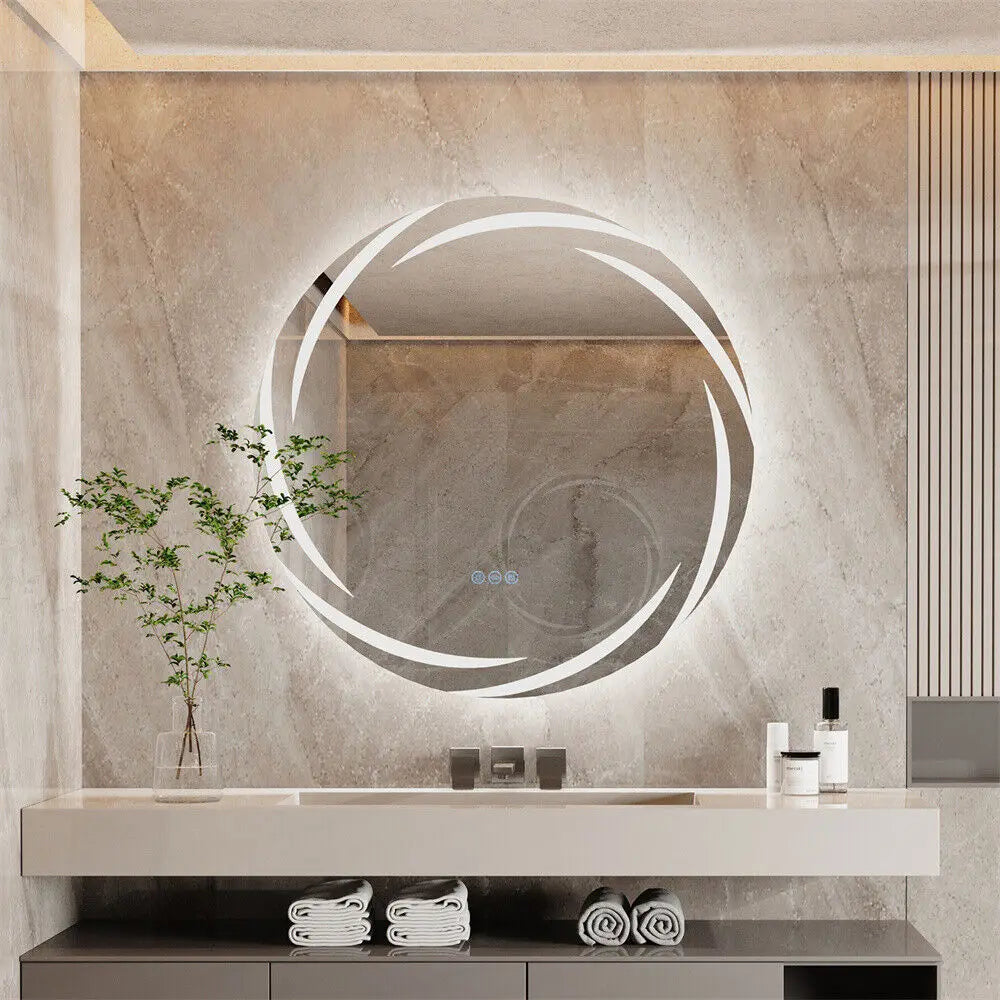 Anti-Fog Vanity Mirror Clear Reflection with Built-In Defogger and Adjustable Brightness