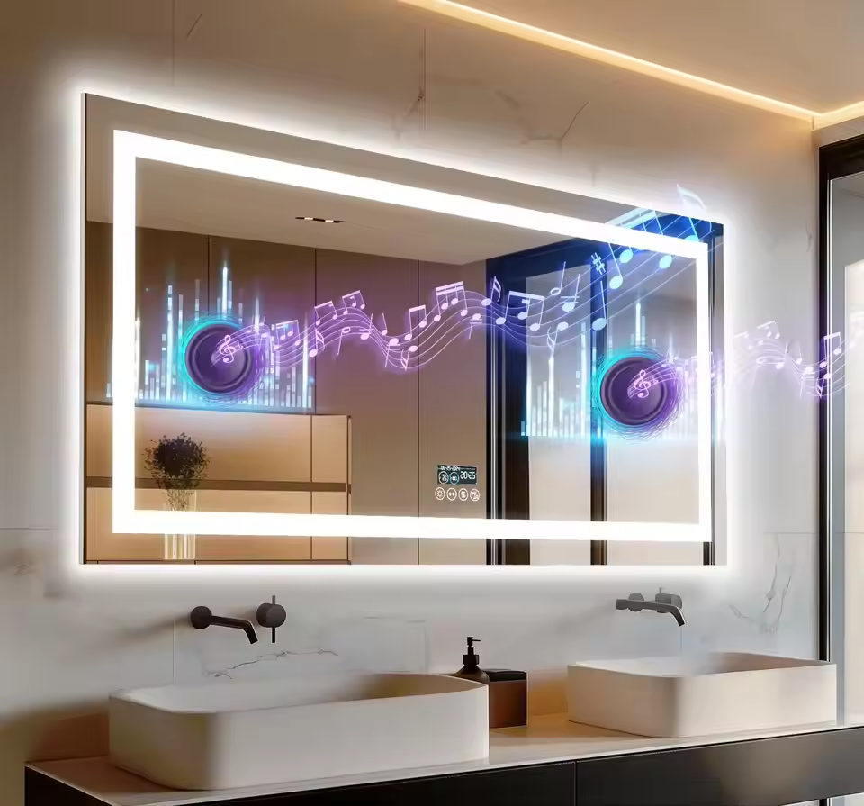 24" Round Frameless Bathroom Mirror – Classic Wall-Mounted Design