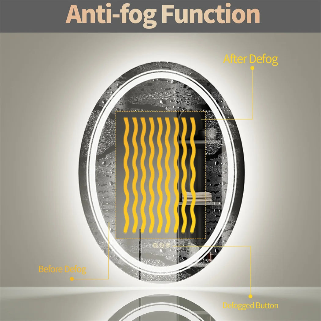 Touch Sensor Makeup Mirror with Adjustable LED Lighting and Anti-Fog Feature for Perfect Reflection