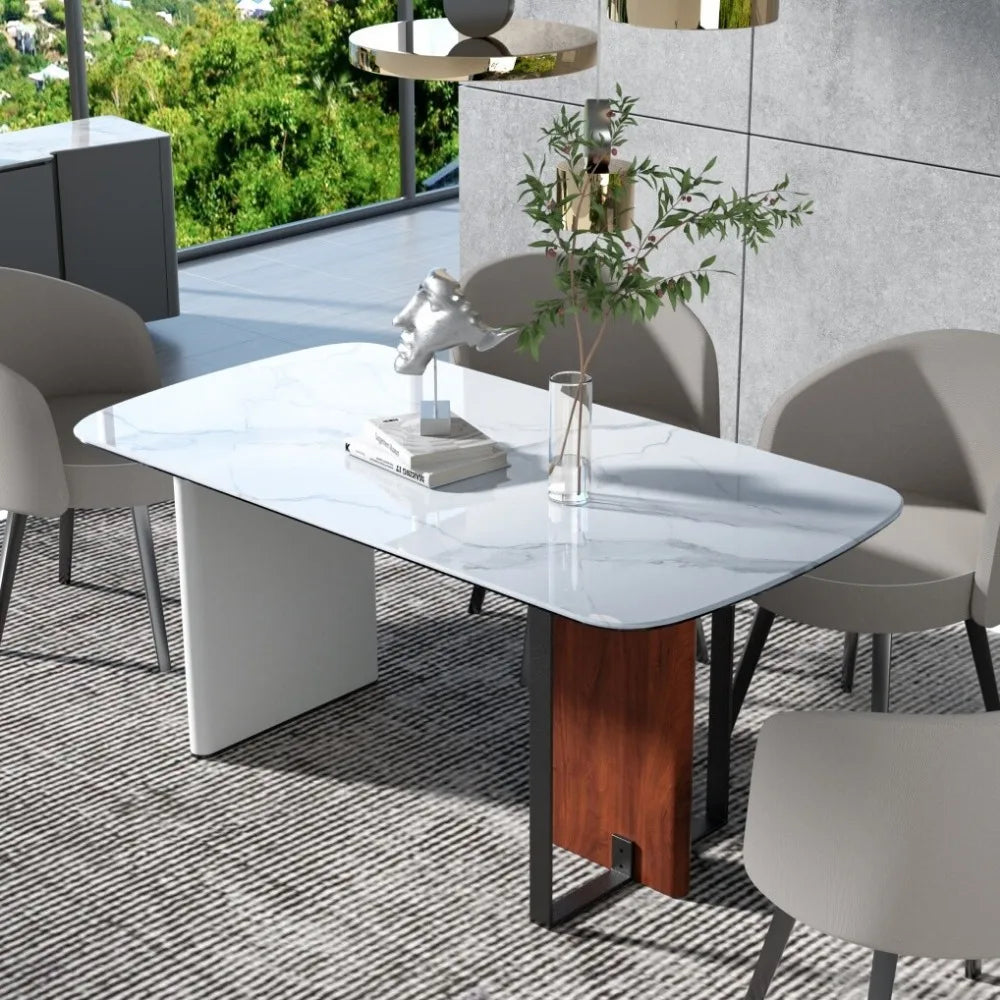 Upscale 63in Marble Dining Table