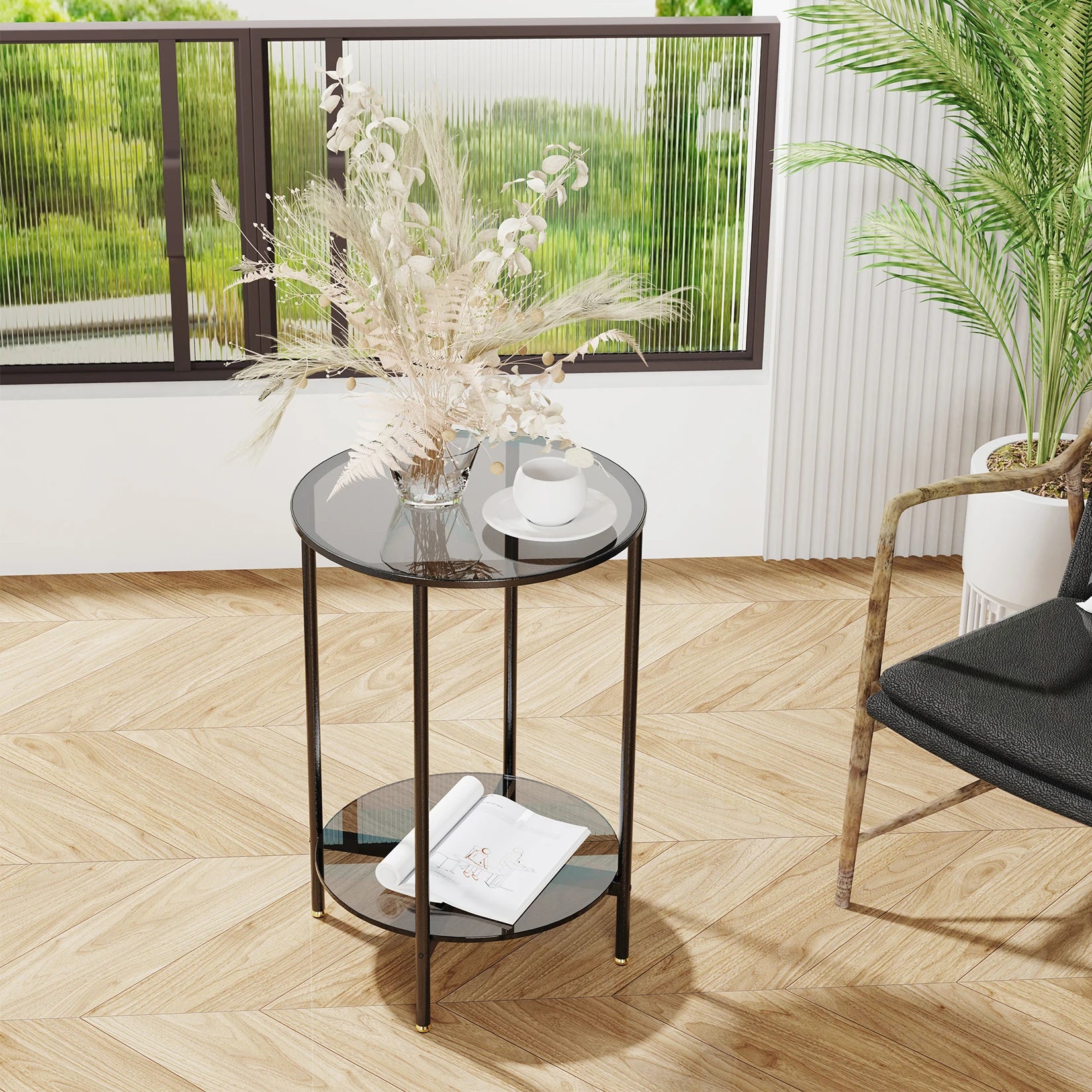 Modern 2-Tier Round Coffee Table