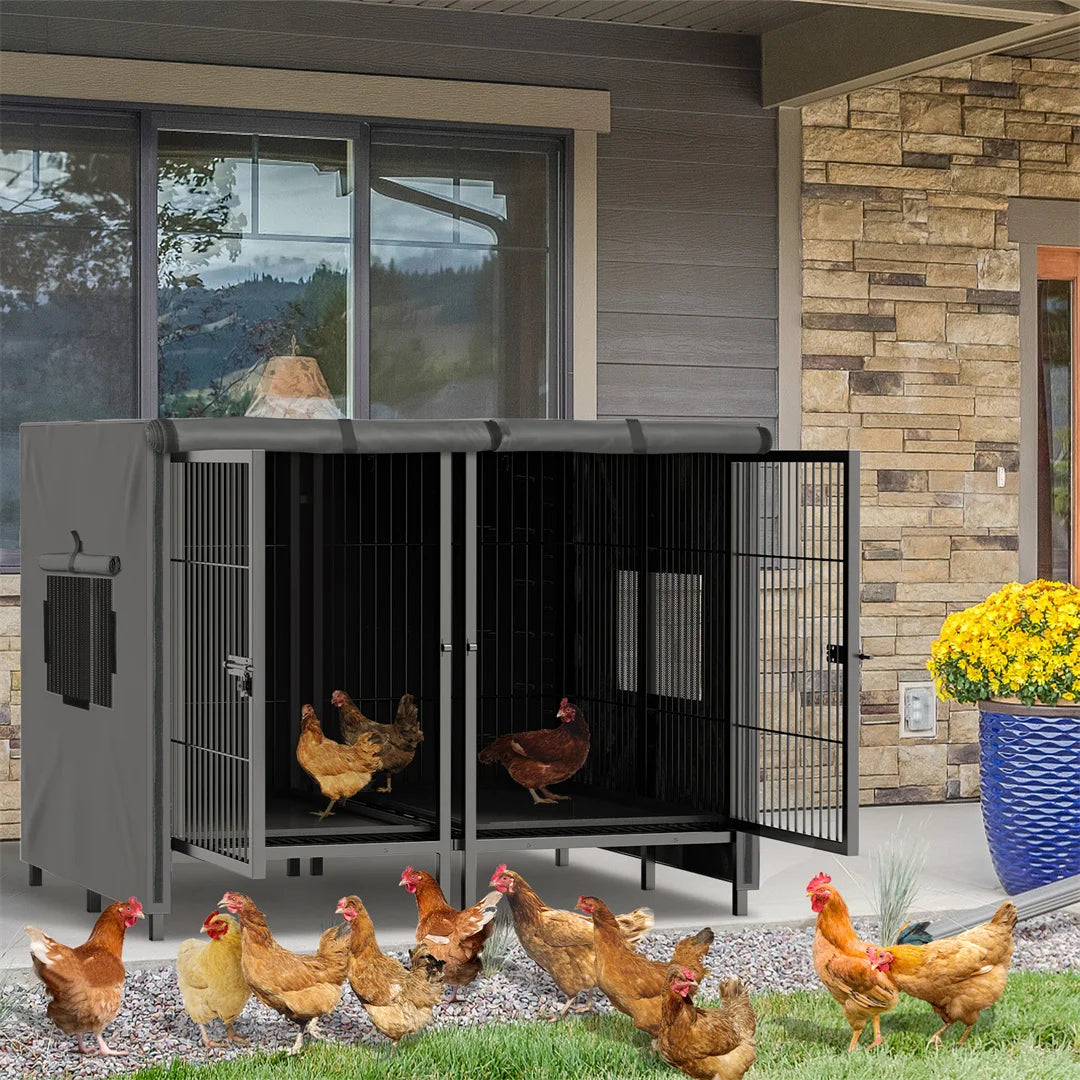 Heavy Duty Dog Cage with Reinforced Steel Frame and Secure Lock for Strong and Large Dogs