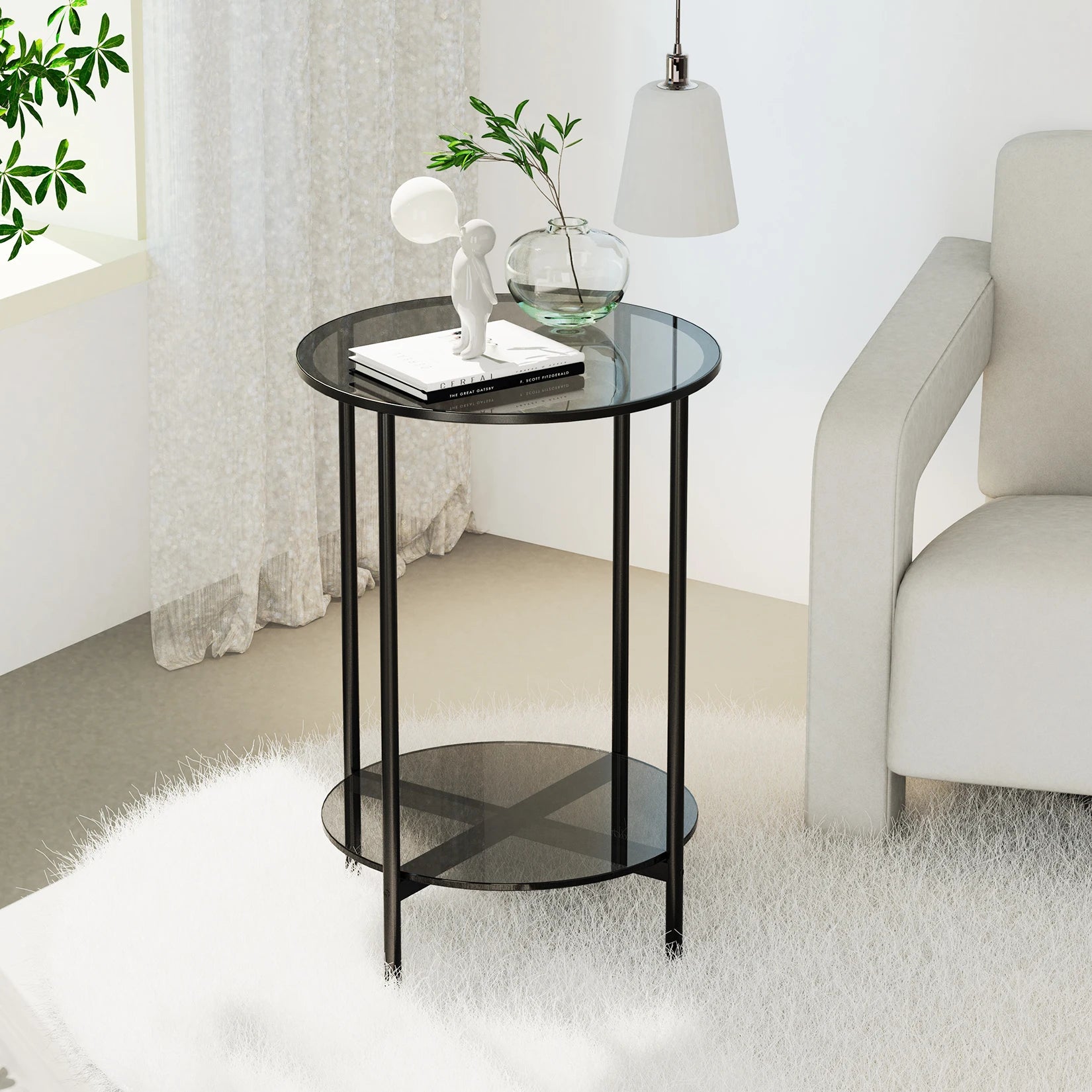 Modern 2-Tier Round Coffee Table