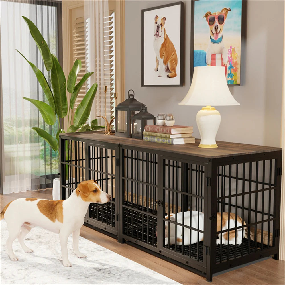 Luxury Wooden Dog Crate with Elegant Design and Durable Build for Stylish Pet Owners