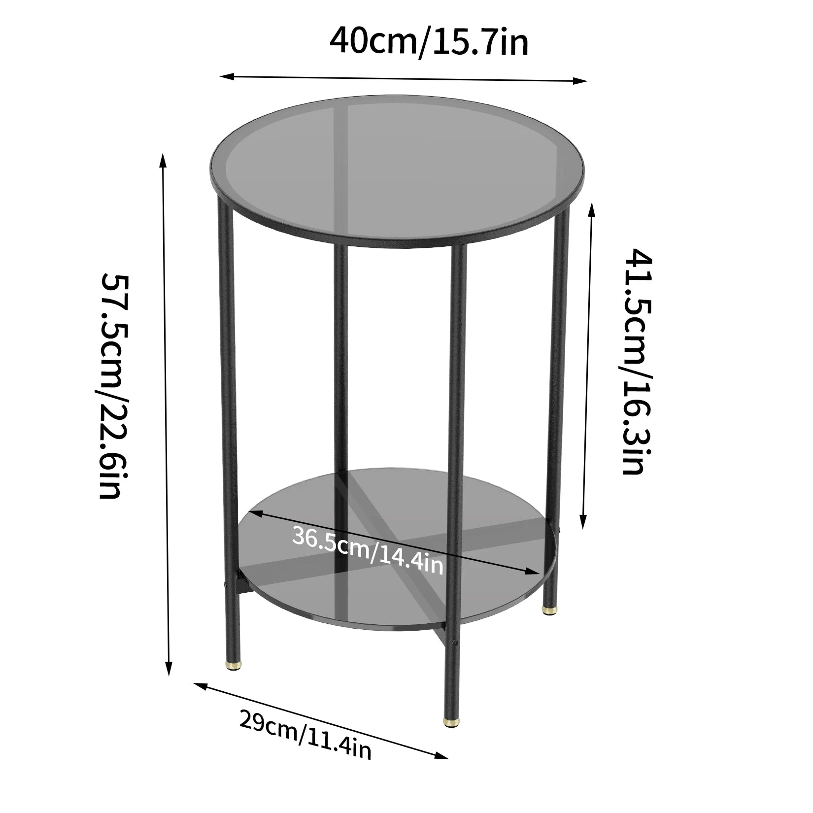 Modern 2-Tier Round Coffee Table