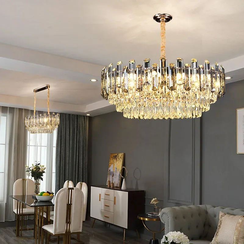Nordic Gold Crystal Chandelier