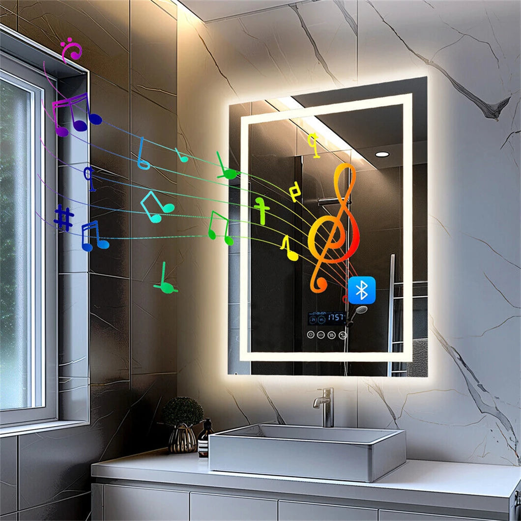 Smart LED Bathroom Mirror with Touch Controls, Adjustable Brightness, and Anti-Fog Technology