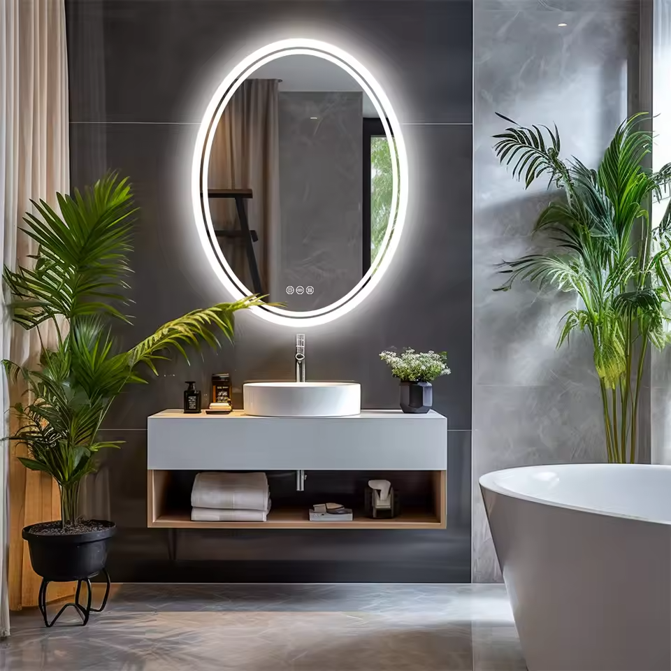 24" Round Frameless Bathroom Mirror – Sleek & Modern Design