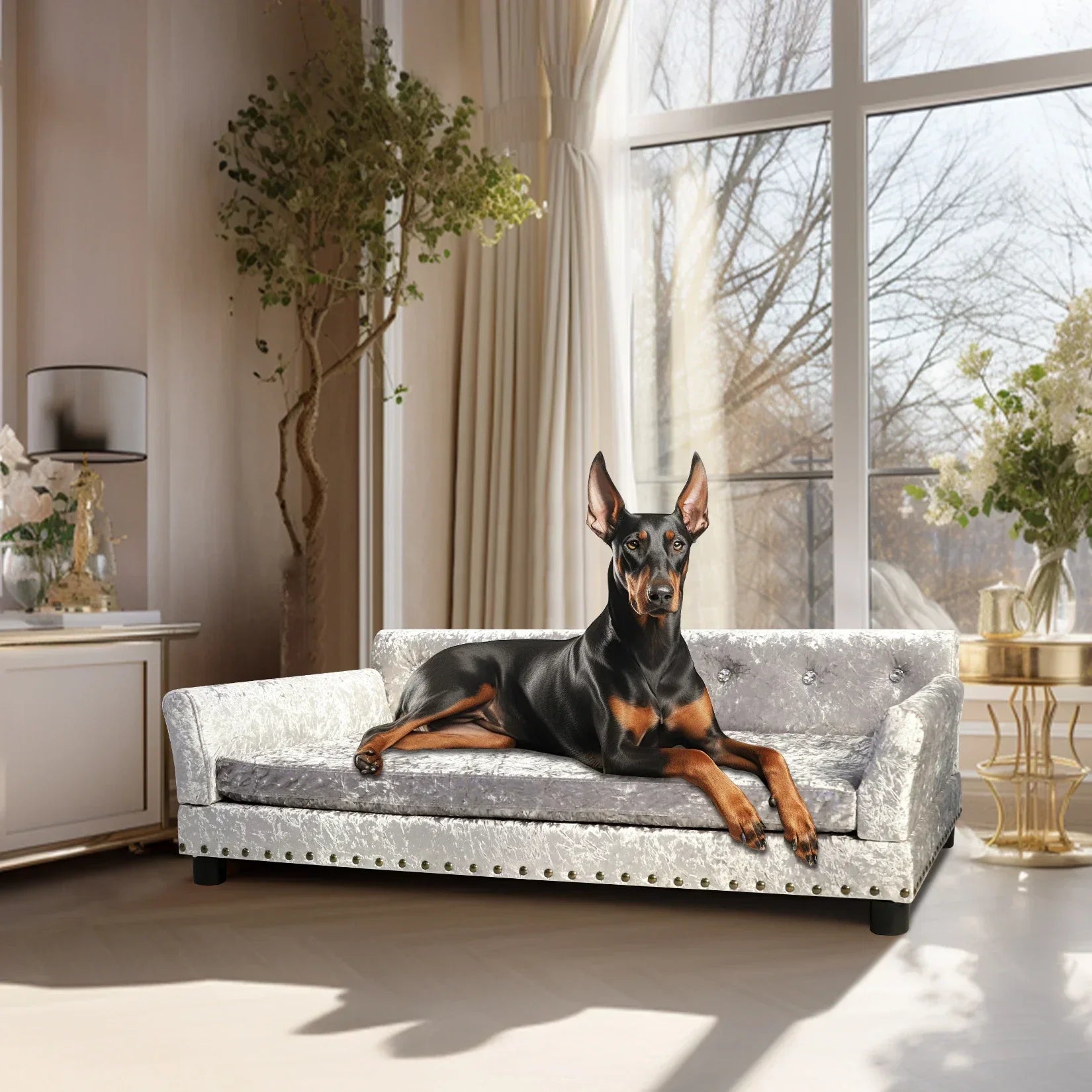 Luxe Pet Lounge Bed Ultra Plush Comfort with Supportive Design for Cats and Dogs