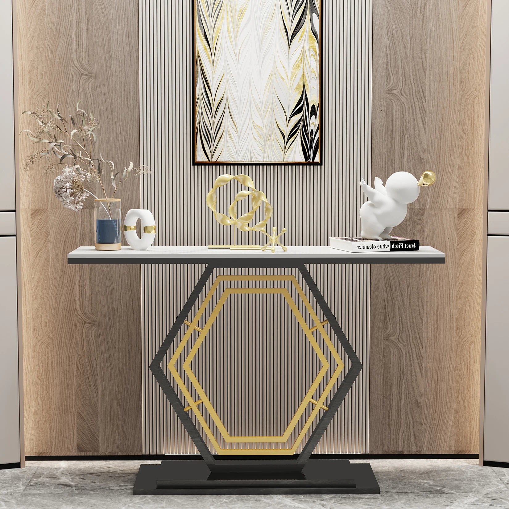 Luxe Metal Console Table