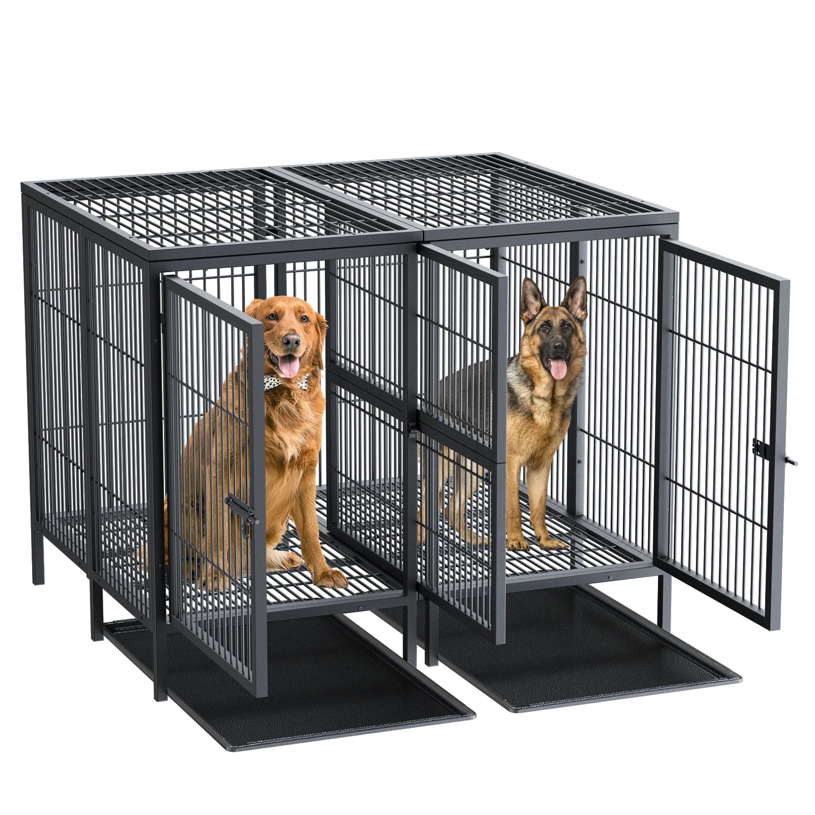 Oversized Iron Dog Cage Heavy Duty Secure and Spacious Crate for Large Dogs