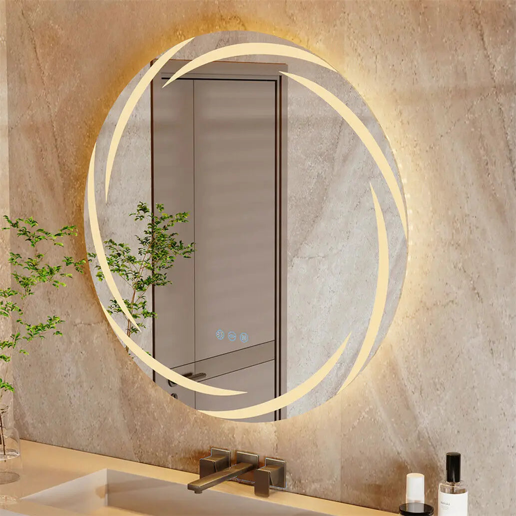 Anti-Fog Vanity Mirror Clear Reflection with Built-In Defogger and Adjustable Brightness